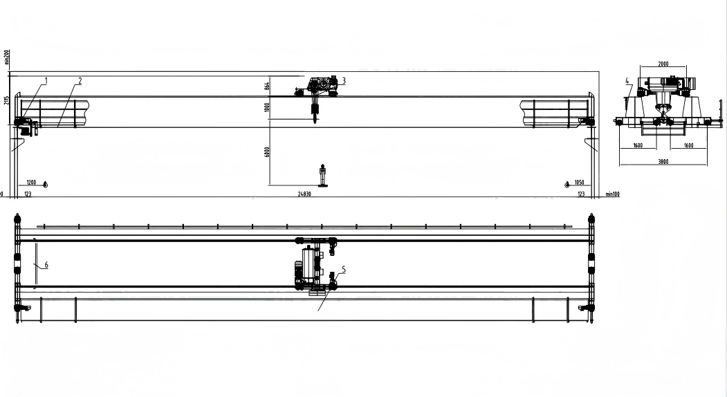 Euro-type double girder overhead crane with electric hoist (5)12.png